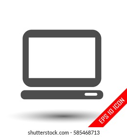 Laptop icon. Simple flat logo of laptop on white background. Vector illustration.