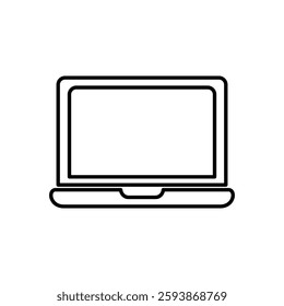 laptop icon, simple flat style, logo template sign symbol vector illustration pictogram, for ui or ux isolated on white for mobile app, editable