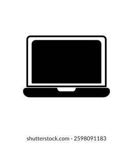 laptop icon, simple flat style, logo template sign symbol vector illustration pictogram, for ui or ux isolated on white for mobile app, editable
