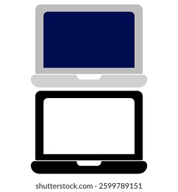 laptop icon, simple flat style, logo template sign symbol vector illustration pictogram, for ui or ux isolated on white for mobile app, editable