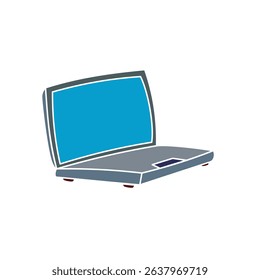 laptop icon, simple flat style, vector illustration symbol sign logo template pictogram, for ui or ux isolated on white for mobile app, editable