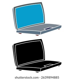 laptop icon, simple flat style, vector illustration symbol sign logo template pictogram, for ui or ux isolated on white for mobile app, editable