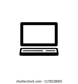 A laptop icon. Simple glyph vector of technology set for UI and UX, website or mobile application on white background