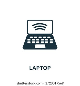 Icono de portátil. Ilustración simple de la colección de dispositivos inalámbricos. Icono de portátil creativo para diseño web, plantillas, infografías y más