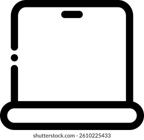 Laptop icon with simple and line style