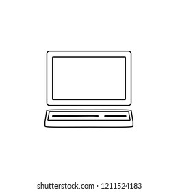 A laptop icon. Simple outline vector of technology set for UI and UX, website or mobile application