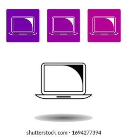 Laptop icon. Simple outline vector of Media set for UI and UX, website or mobile application
