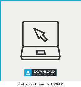 laptop icon. simple outline laptop vector icon. on white background.