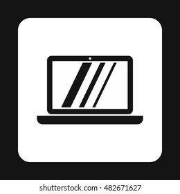 Laptop icon in simple style isolated on white background. Device symbol vector illustration