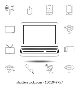 A laptop icon. Simple thin line, outline vector element of Technology icons set for UI and UX, website or mobile application