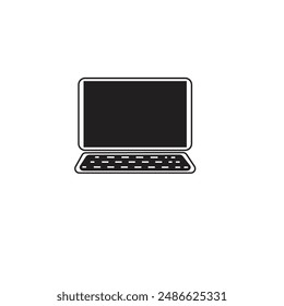 Laptop icon single black white