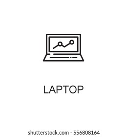 Laptop icon. Single high quality outline symbol for web design or mobile app. Thin line sign for design logo. Black outline pictogram on white background
