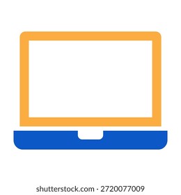 Laptop Icon Solid Color Design Vector Illustration