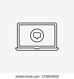 Laptop icon. Speech bubble symbol modern, simple, vector, icon for website design, mobile app, ui. Vector Illustration