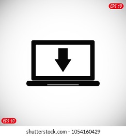 laptop icon, stock vector illustration flat design style