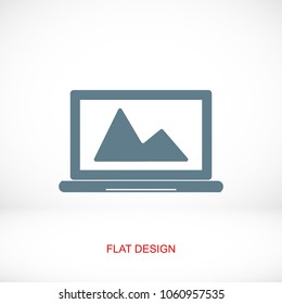 laptop icon, stock vector illustration flat design style