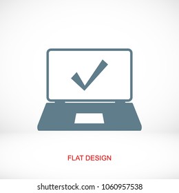 laptop icon, stock vector illustration flat design style