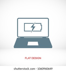 laptop icon, stock vector illustration flat design style