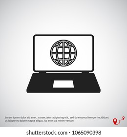 laptop icon, stock vector illustration flat design style
