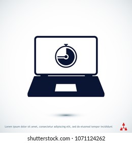laptop icon, stock vector illustration flat design style