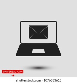 laptop icon, stock vector illustration flat design style