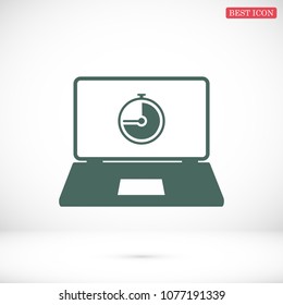 laptop icon, stock vector illustration flat design style