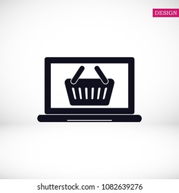 laptop icon, stock vector illustration flat design style