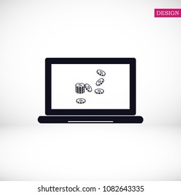 laptop icon, stock vector illustration flat design style
