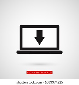 laptop icon, stock vector illustration flat design style