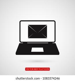 laptop icon, stock vector illustration flat design style