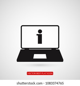 laptop icon, stock vector illustration flat design style