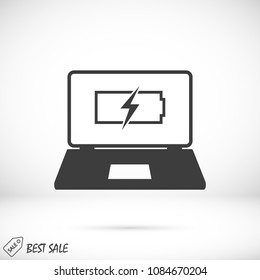 laptop icon, stock vector illustration flat design style
