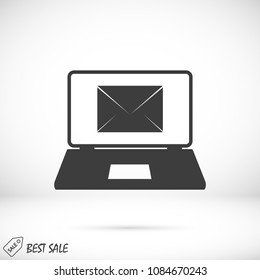 laptop icon, stock vector illustration flat design style