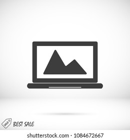 laptop icon, stock vector illustration flat design style
