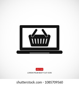 laptop icon, stock vector illustration flat design style