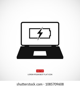 laptop icon, stock vector illustration flat design style