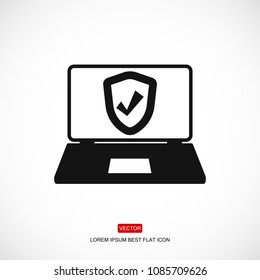 laptop icon, stock vector illustration flat design style