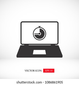 laptop icon, stock vector illustration flat design style