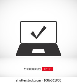 laptop icon, stock vector illustration flat design style
