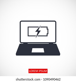 laptop icon, stock vector illustration flat design style