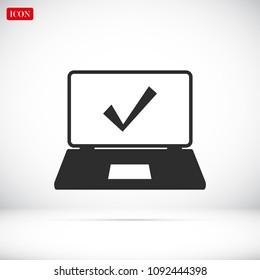laptop icon, stock vector illustration flat design style
