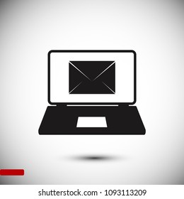 laptop icon, stock vector illustration flat design style