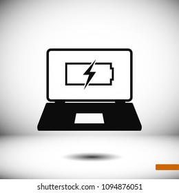 laptop icon, stock vector illustration flat design style