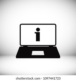 laptop icon, stock vector illustration flat design style