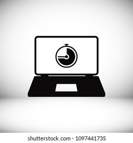 laptop icon, stock vector illustration flat design style