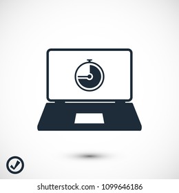 laptop icon, stock vector illustration flat design style