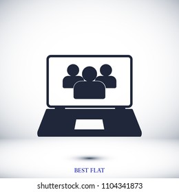 laptop icon, stock vector illustration flat design style