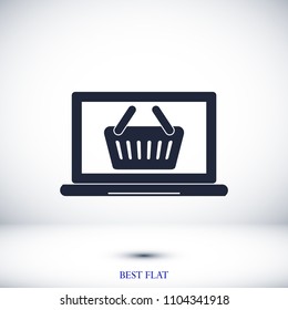 laptop icon, stock vector illustration flat design style