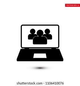 laptop icon, stock vector illustration flat design style