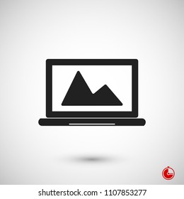laptop icon, stock vector illustration flat design style